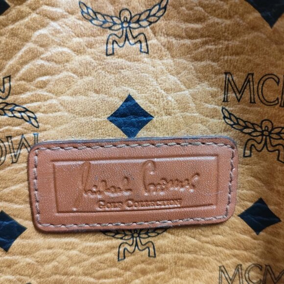 MCM Boston Bag Cognac Visetos Monogramm - Picture 8 of 12